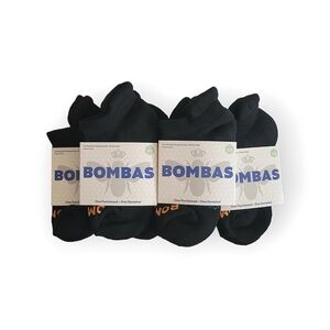 6x BOMBAS Ankle Sock Tech Unisex XS Solid Black Honeycomb Arch Support Fit Youth